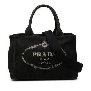 PRADA Black Canvas Shoulder Bag